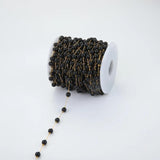 1m Stainless Steel 6.5mm Round Bead 18K Bulk Chain for Bracelet Necklace DIY