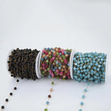 1m Stainless Steel 6.5mm Round Bead 18K Bulk Chain for Bracelet Necklace DIY