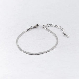 Stainless Steel Snake Chain Bracelet with Extension Chain