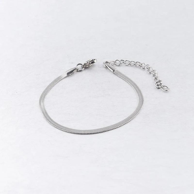 Stainless Steel Snake Chain Bracelet with Extension Chain