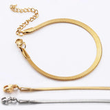 Stainless Steel Snake Chain Bracelet with Extension Chain
