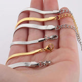 Stainless Steel Snake Chain Bracelet with Extension Chain