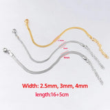 Stainless Steel Snake Chain Bracelet with Extension Chain