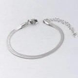 Stainless Steel Snake Chain Bracelet with Extension Chain