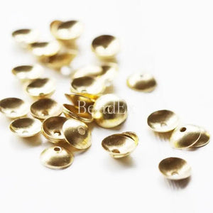 100 Pcs Raw Brass Bead Caps 6mm