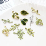 10 Pc Alloy Leaf Pendant for DIY Jewelry Making