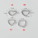 925 Silver Heart Triangle Square Spring Clasp&Hooks for DIY Fine Jewelry