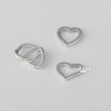 925 Silver Heart Triangle Square Spring Clasp&Hooks for DIY Fine Jewelry