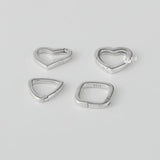 925 Silver Heart Triangle Square Spring Clasp&Hooks for DIY Fine Jewelry