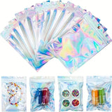 100 pc Holographic Laser Rainbow Self-Sealing Candy Bag with Window