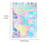 100 pc Holographic Laser Rainbow Self-Sealing Candy Bag with Window