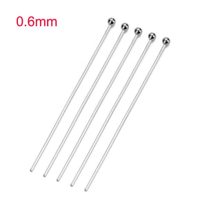 100Pcs Stainless Steel Flat Head Pin 18-50mm Round Ball Needles