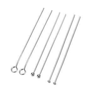 100Pcs Stainless Steel Flat Head Pin 18-50mm Round Ball Needles