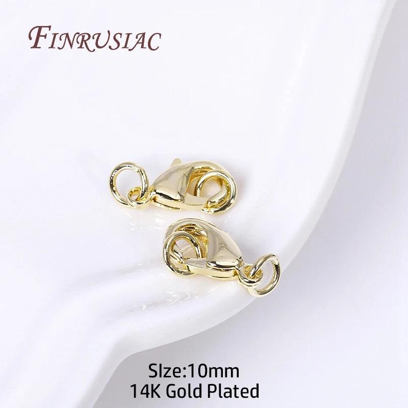 10Pcs Lobster Clasps with 2 Rings for Jewelry Making