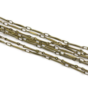 3m Antique Bronze Stick Ring Copper Metal Chain for Jewelry Findings