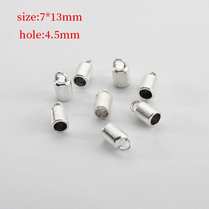 10pcs Silver Metal End Bead Caps Tassel Cap Crimp End Bracelet Jewelry