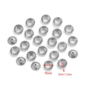 100pcs Stainless Steel Beads Caps For Jewelry Making DIY Beading Supplies