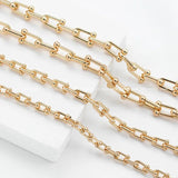 1 Meter 14K Gold-filled Chunky U Link Chains DIY Jewelry Making