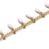 1 Meter Stainless Steel Pink Enamel Chains DIY Jewelry Supplies