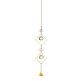 Crystal Prism Rainbow Light Catcher Wind Chime Moon Star Pendant