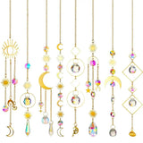 Crystal Prism Rainbow Light Catcher Wind Chime Moon Star Pendant