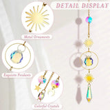 Crystal Prism Rainbow Light Catcher Wind Chime Moon Star Pendant