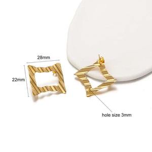6Pcs Stainless Steel Irregular Earrings Posts for DIY Ear Jewelry Making