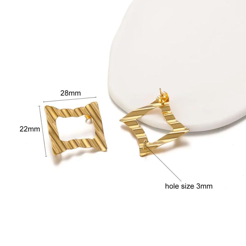 6Pcs Stainless Steel Irregular Earrings Posts for DIY Ear Jewelry Making