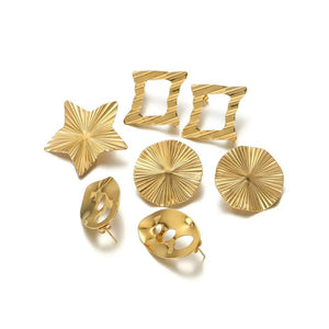 6Pcs Stainless Steel Irregular Earrings Posts for DIY Ear Jewelry Making