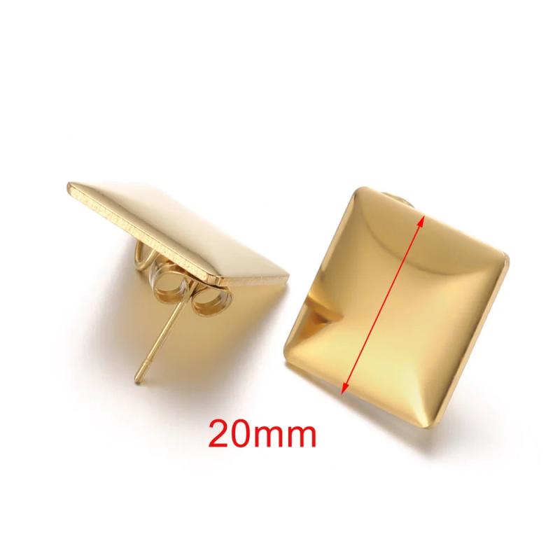 10Pcs Stainless Steel Earring Studs Base with Ear Plug for DIY Jewelry