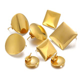 10Pcs Stainless Steel Earring Studs Base with Ear Plug for DIY Jewelry