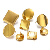 10Pcs Stainless Steel Earring Studs Base with Ear Plug for DIY Jewelry