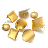 10Pcs Stainless Steel Earring Studs Base with Ear Plug for DIY Jewelry