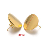 10Pcs Stainless Steel Earring Studs Base with Ear Plug for DIY Jewelry