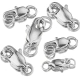 10pcs Stainless Steel Lobster Clasps with Jump Rings for Jewelry Making