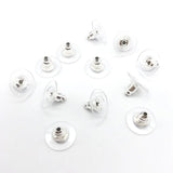100pcs Stainless Steel Bullet Earring Back Rubber Back DIY Jewelry Making