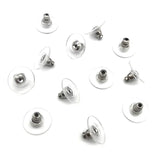 100pcs Stainless Steel Bullet Earring Back Rubber Back DIY Jewelry Making