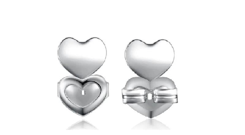 Double Love Heart Stud Earring Lifters - Adjustable Ear Lobe Support