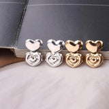 Double Love Heart Stud Earring Lifters - Adjustable Ear Lobe Support