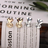 Double Love Heart Stud Earring Lifters - Adjustable Ear Lobe Support