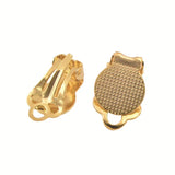 Metal Brass Ear Clip with Blank Base Diy Earrings 20Pcs