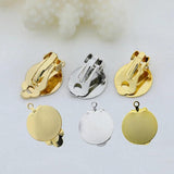 Metal Brass Ear Clip with Blank Base Diy Earrings 20Pcs
