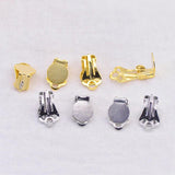 Metal Brass Ear Clip with Blank Base Diy Earrings 20Pcs