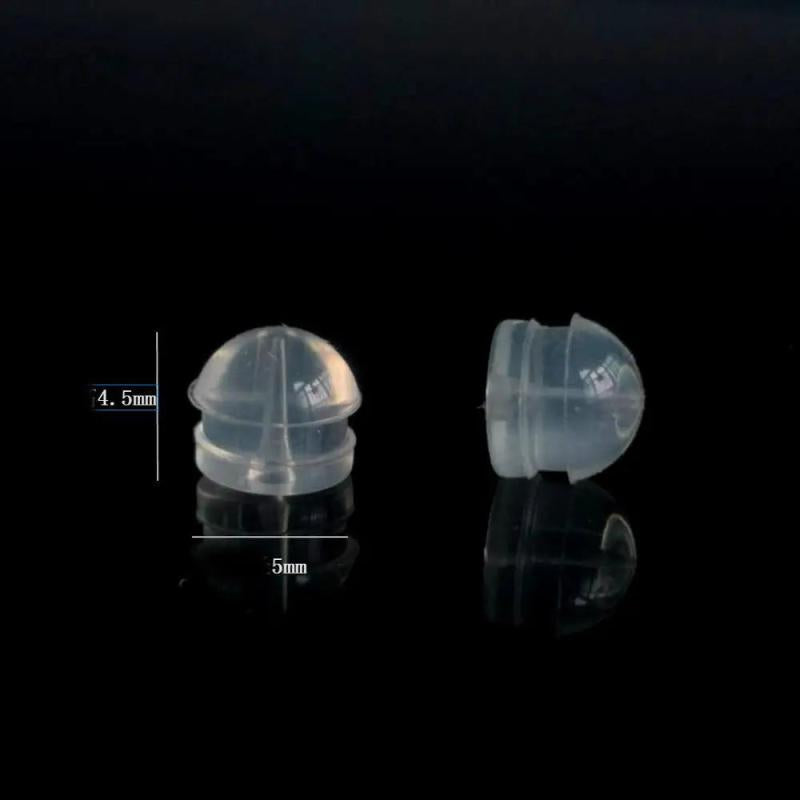 100 PCS 5mm Transparent Earring Lifters Silicone Earring Backs