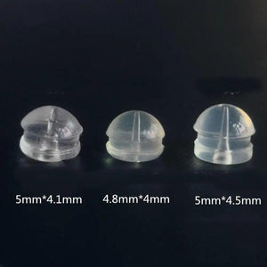100 PCS 5mm Transparent Earring Lifters Silicone Earring Backs
