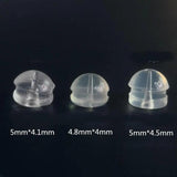 100 PCS 5mm Transparent Earring Lifters Silicone Earring Backs