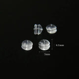 100 PCS 5mm Transparent Earring Lifters Silicone Earring Backs