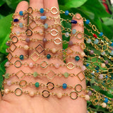 Stainless Steel Chain Crystal Beads Jewelry Making DIY