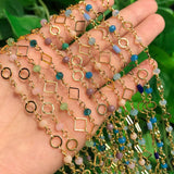 Stainless Steel Chain Crystal Beads Jewelry Making DIY