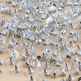 200 pcs Silicone Earring Back Stoppers Jewelry Findings Silver X3R8C